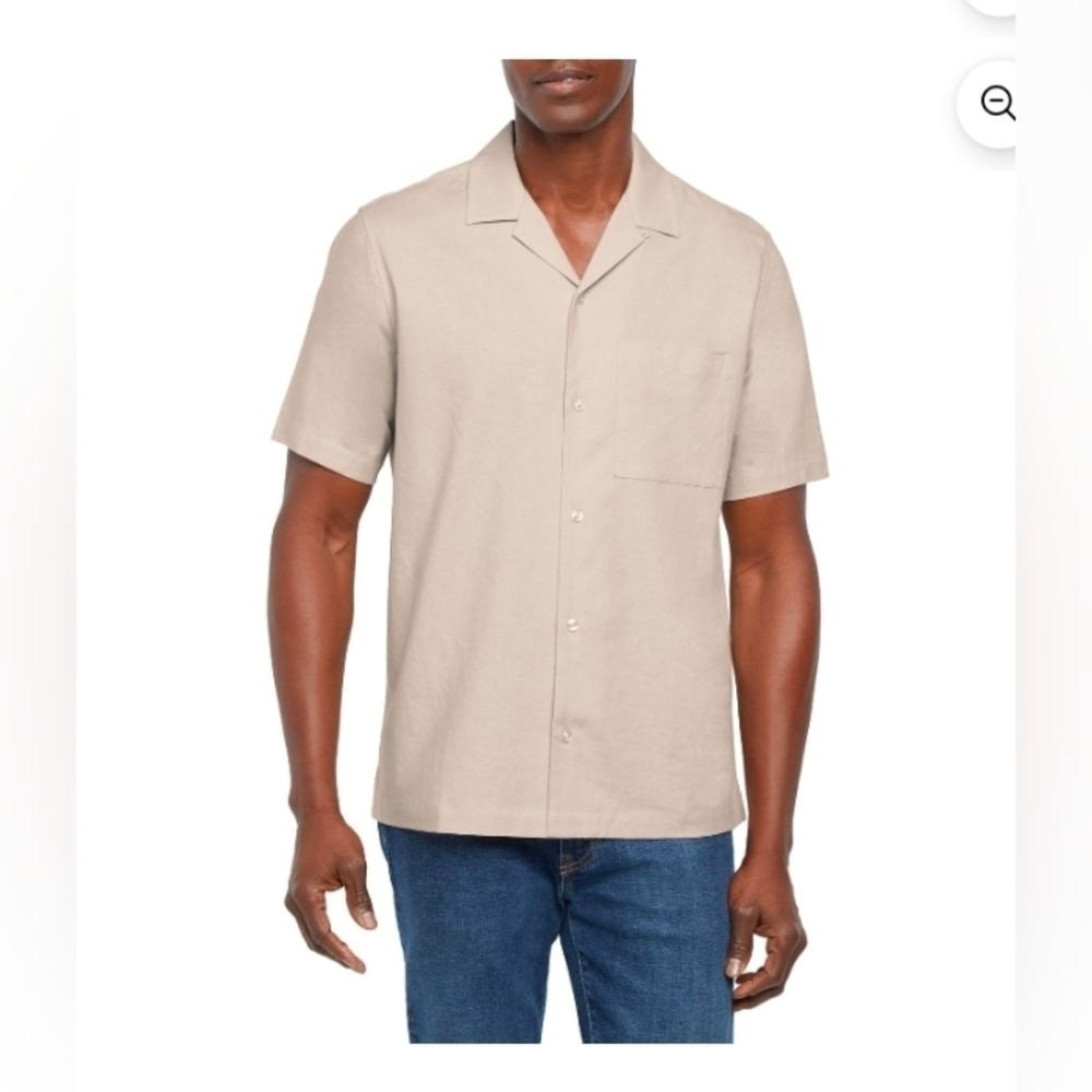 Gap Men's Short Sleeve Button-Up Linen Shirt